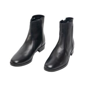 Scimitar Mens Leather Inside Zip Lined Resin Sole Black Casual Ankle Boots / Bla